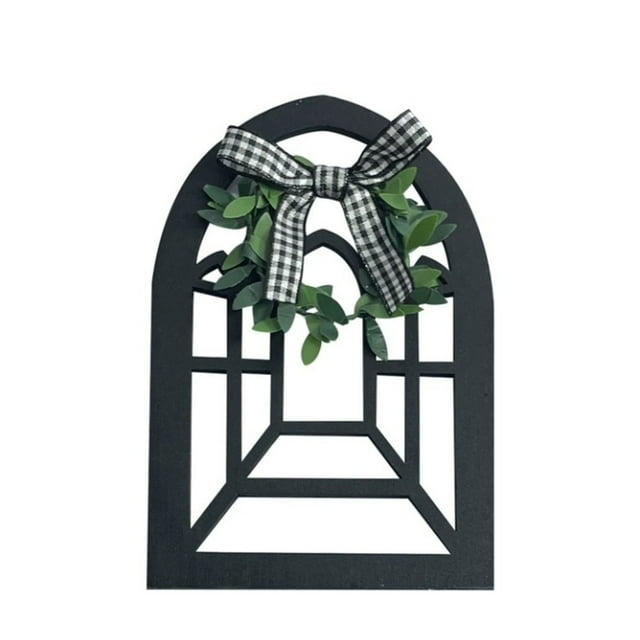 Gkeoshab Desktop Ornament Desktop dress up Creative Vintage Rural Farmhouse Style Window Frame Ladder Ornament: Wooden Frame Design For A Warm And Retro Wall Decoration Adding Fun And To Your