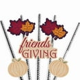 thumbnail image 6 of Big Dot of Happiness Friends Thanksgiving Feast - Friendsgiving Paper Straw Decor - Party Striped Decorative Straws - Set of 24, 6 of 6