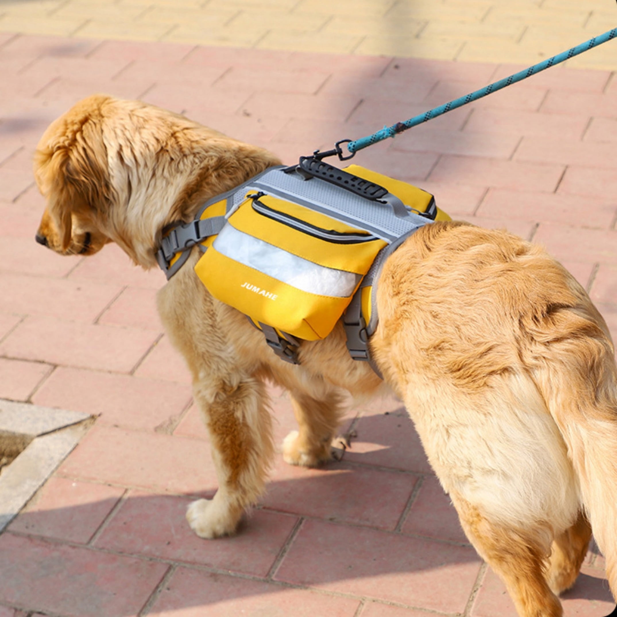 Tactical Dog Backpack Saddlebag - Large Capacity, Reflective Strips, Adjustable Fit for Hiking & Walking