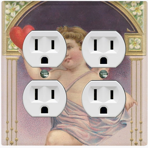 Metal Light Switch Plate Outlet Cover Romantic Angel Cupid Heaven Archway AGL005