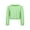 Green, variant on Girls Long Sleeve Hollow Fishnet Crochet Crop Top Solid Color Crewneck Mesh Cropped Hip Hop Dance Cover Up Shirt