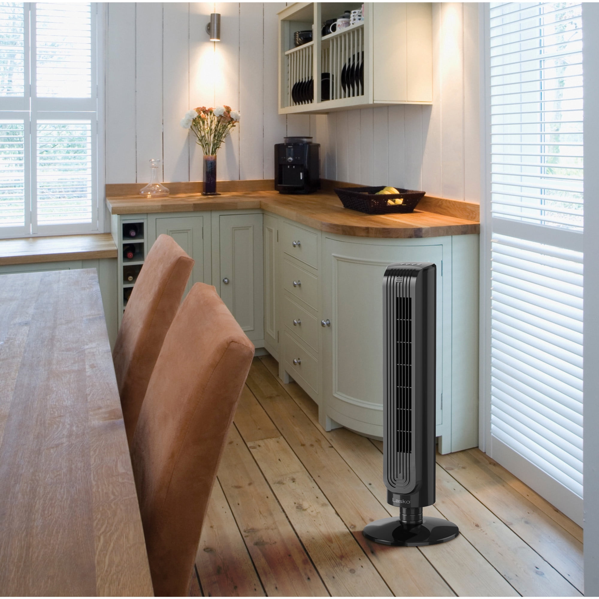 Lasko 32" 3-Speed Oscillating Remote Controlled Tower Fan, Black, T32202