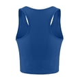 thumbnail image 3 of Women Summer Tops Women Casual Sunrise Print Tank Hiking Sleeveless Shirt Tees Vest Tops Cold Shoulder for Car for Compression Top Athletic Camisoles Long Top Blue 2XL, 3 of 3