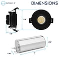 thumbnail image 5 of LUXRITE 3" Black Gimbal LED Recessed Light, 5CCT, 9W, 750LM, Dimmable CRI90 12PK, 5 of 7