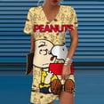 thumbnail image 4 of 2024 Europa y Estados Unidos primavera y verano nuevas mujeres estampado empalme cuello en V Snoopy estampado vestido suelto mujeres, 4 of 4