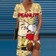 thumbnail image 4 of 2024 Europa y Estados Unidos primavera y verano nuevas mujeres estampado empalme cuello en V Snoopy estampado vestido suelto mujeres, 4 of 4