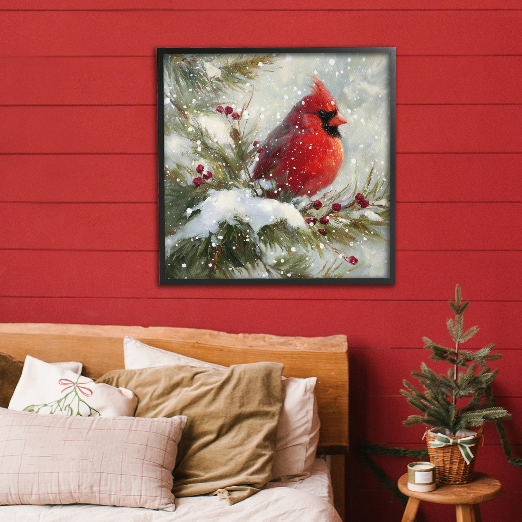 Stupell Industries Winter's Red Jewel Black Framed Giclee Art, design by Tina LeCour
