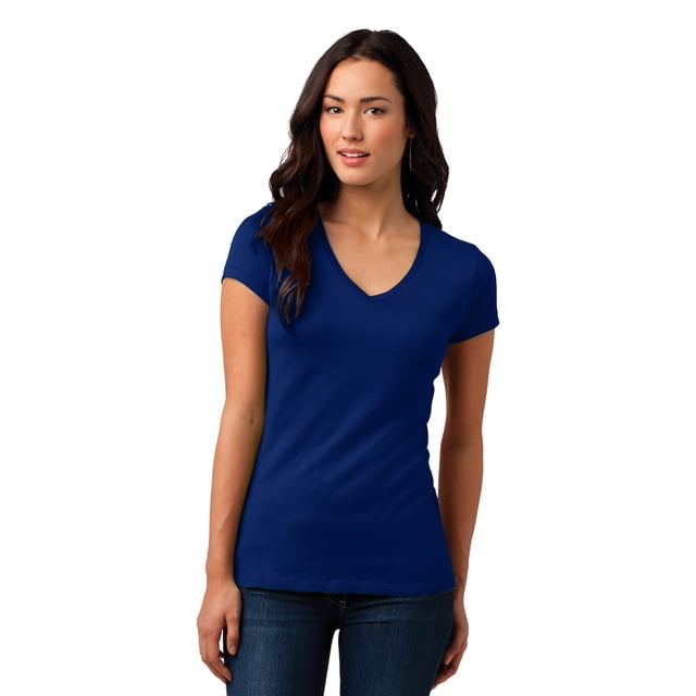 District DT4501 Camiseta con cuello en V y lavado vintage - Royal profundo - L Distrito DT4501