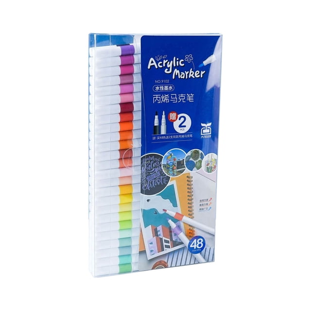 Xihbxyly Juego de Rotuladores Acrílicos a Base de Agua, Vibrantes Rotuladores para Manualidades, de Secado Rápido, Ideales para Cerámica, Vidrio, Scrapbooking y Proyectos Artísticos. 12/24/36/48 Piez