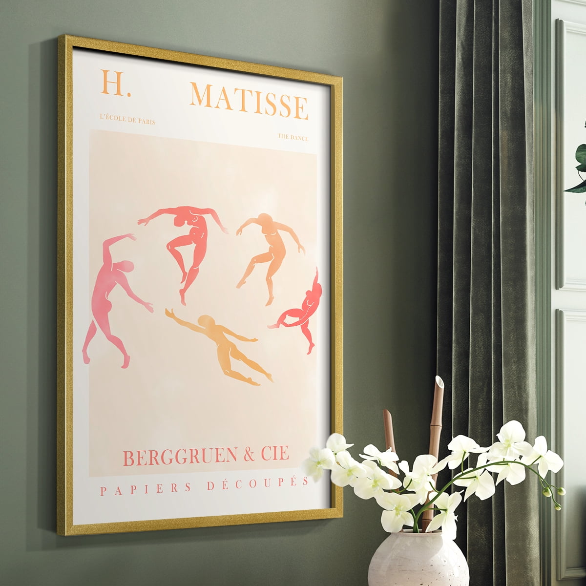 Matisse CDXCI in Gold Solid Wood Framed Print No Nail Hanging