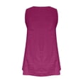 thumbnail image 5 of Endives Tank Tops For Women Linen Top V Neck Pleated Sleeveless Tops Summer Casual Shirts Pullover Tops Hot Pink, 5 of 5