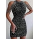 thumbnail image 1 of Off Shoulder Gold Sequin Dress Short Party Bodycon Dress Women Sexy Evening Dress, 1 of 5