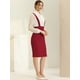 thumbnail image 4 of Falda de cintura alta con tirantes ajustables para mujer Borgoña XL, 4 of 6