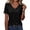 Black, variant on Womens Summer Tops Seashell Edge V Neck Short Sleeve Shirts Casual Tunic Blouses Dressy for Bussine Work,Black