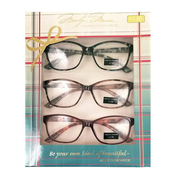 Marilyn Monroe Fashion Print Reading Glasses 3 Pack Readers (2.00 ...