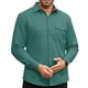 thumbnail image 4 of Blusa y camisa de manga larga con cuello vuelto para hombre, informal, lisa, con botones y bolsillo, de poliéster, 4 of 4