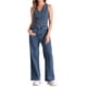 thumbnail image 2 of INSPIRAR CHIC Conjuntos de 2 Piezas para Mujeres Conjunto de Denim Chaleco Sin Mangas con Botones Jeans de Pierna Ancha L Gris Azul, 2 of 6