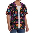 thumbnail image 4 of Balery Colorful Floral2 Men's Casual Button Down Shirt Short Sleeve Textured Summer Cuban Beach Shirts-3X-Large, 4 of 7