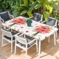 thumbnail image 2 of Spring Flowers Table Cloths for 4 Foot Rectangle Tables, Pastoral Daisy Leaves Rustic Botanical Patio Waterproof Elastic Fitted Tablecloths, Washable Rectangular Table Cover for Camping, 2 of 8