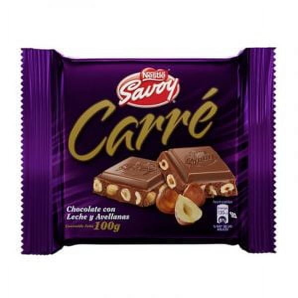 Savoy Carre Hazelnuts Milk Chocolate Bars – 10-Pack (100gr / 3.52oz Each)