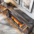 thumbnail image 5 of OKD Farmhouse Fireplace TV Stand up to 80'' TV, Entertainment Center with 42" Fireplace & LED Lights, Modern Media Console Table with Cabinets and Storage Drawers, Dark Rustic Oak, 5 of 9