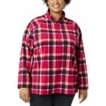 thumbnail image 5 of Eddie Bauer Womens Midweight Quarter Zip Fleece Pullover Dark Berry Plaid XLarge, 5 of 6