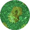 thumbnail image 1 of Ahgly Company Machine Washable Indoor Round Transitional Neon Green Area Rugs, 8' Round, 1 of 7