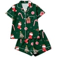 thumbnail image 3 of TGPMGRZ Women's Christmas Pajamas Set Long-Sleeve Loose Fit Button Front, 3 of 5