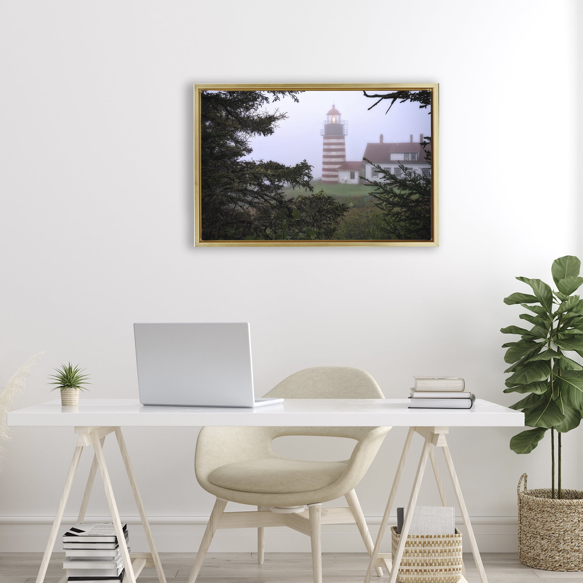 Stupell Industries Socked In By Fog Gold Framed Floater Canvas Wall Art, design by Rick Berk