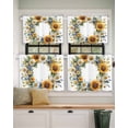 thumbnail image 2 of Spring Pastoral Short Blackout Curtains 24 Inch Long Sunflower Circle Flower Rod Pocket Kitchen Curtains, 2 Panels Thermal Insulated Room Darkening Drapes for Bedroom, 42"W x 24"L, 2 of 5