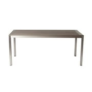 Pangea Home David 71" Modern Aluminum Patio Dining Table in Gray