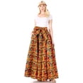 thumbnail image 5 of Sakkas Asma Convertible Traditional Wax Print Adjustable Strap Maxi Skirt | Dress - 74-orange - One Size, 5 of 5