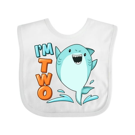 

Inktastic I m Two- Shark Second Birthday Gift Baby Boy or Baby Girl Bib