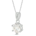 thumbnail image 4 of 1 Carat 6.5MM Round Cut Lab Created Moissanite Diamond Solitaire Pendant Necklace In 10K Solid White Gold Jewelry For Women With 18" Chain (G-H Color, VVS1 Clarity, 1 Cttw), 4 of 7