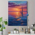 thumbnail image 4 of Moonlit Sailboat Ocean Canvas Print Wall Art, Night Seascape Decor for Living Room Bedroom Hotel Hallway Office, 4 of 8