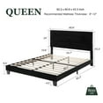thumbnail image 4 of Amolife Queen Bed Frame, Platform Bed Frame with Velvet Upholstered Headboard, Black, 4 of 7