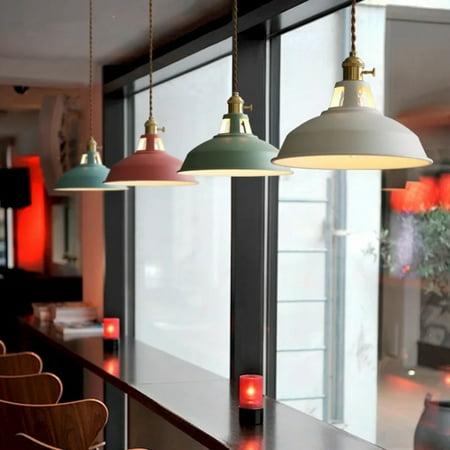 

CHNGYCX Colorful Vintage Iron Pendant Light 26cm for Restaurant Kitchen Ceiling Lampshade Room Decorative Lamps Hanging Lamp