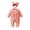Pink, variant on Baby Fleece Jumpsuits Long Sleeve Soft Comfort Hooded Winter Warm Hooded Onesie Brown 1