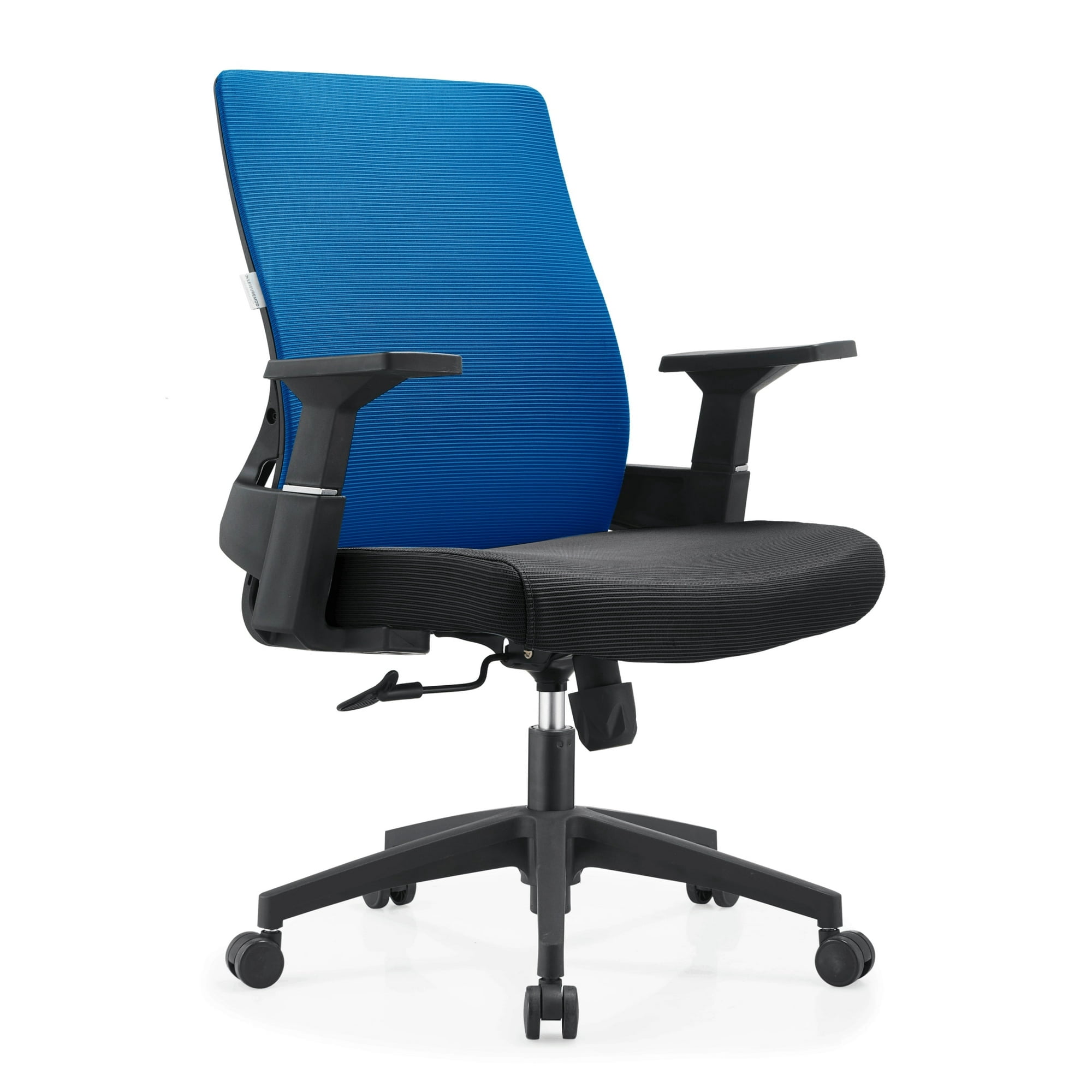 LeisureMod Brio Modern Office Chair Ergonomic Lumbar Support Computer Chair Adjustable Desk Chair with 360 Degree Swivel and Tilt in Blue