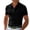 Black, variant on Dianli Summer Travel Men's Solid-Color Leisure Vacation Golf Shirt Button Lapel Short Sleeve Waffle-Collar Lightweight Breathable Cotton-Blend Casual Top for Work Weekend Vacation