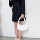 thumbnail image 3 of Bolsa Retro Mujeres Color puro plisado PU Hombro Axila Bolso Bolsos (Blanco) JShteea Para Estrenar, 3 of 9