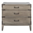 thumbnail image 2 of SAFAVIEH Couture Nisha Glam Nightstand with 3 Drawers, Light Grey, 2 of 16