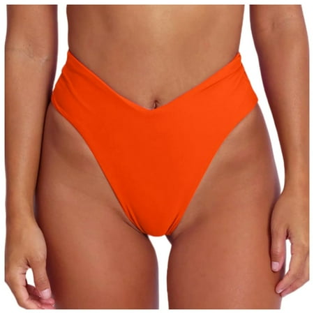UFOUND Women s Bikini Bottom Sexy V Cut High Cut Swimsuit High Waist Bathing Suit Bottoms Cozy Swimwear Summer Hawaii Beachwear