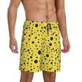 thumbnail image 2 of Kdxio Blue Spots Print Mens Sleep Shorts Bottoms Soft Comfy Pajama Wear Pants with Drawstring Pockets, 2 of 7
