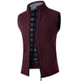 thumbnail image 1 of Cárdigan holgado con cuello alto para hombre, chaleco tipo suéter, chaqueta informal gruesa y cálida con forro polar para hombre, 1 of 5
