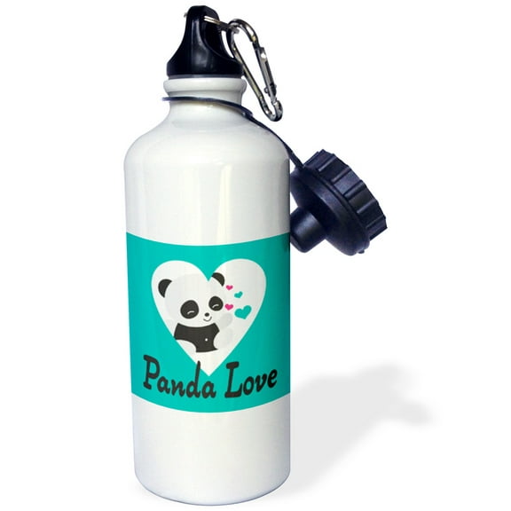 3dRose, Panda Love Image , Flip Straw 21oz Water Bottle