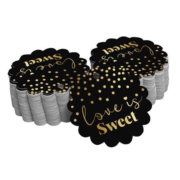 Inkdotpot Gold Foil Paper Hang Tags Love Is Sweet Wedding Favor Tags 50 Pieces