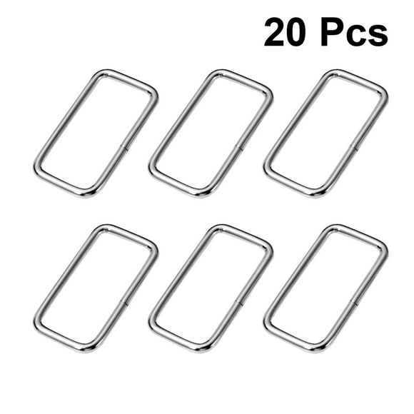 LOLIPPYY 20Pack Buckles Silver for Rectangular Metal Buckle