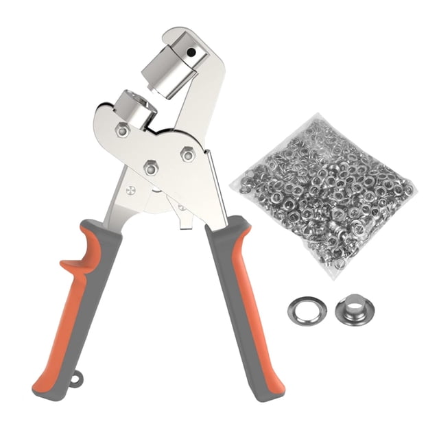 Almencla Grommets Hole Punch Plier Set Anti Slip Handle for Crafts Hobbyist Practical with 120 Eyelets