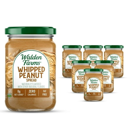 Walden Farms Whipped Peanut Spread  6 Pack  Fat and Calorie Free Nut Butter  Natural Fresh Roasted Nuts  Smooth and Creamy Classic Flavor  12 oz. Jars